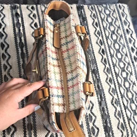 COACH WOOL/LEATHER PLAID SHOULDER BAG - Picture 9 of 17